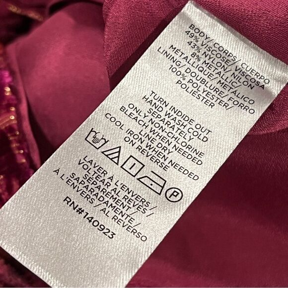 Loft burned velvet fake wrap long sleeve mini dress size 4 - Picture 11 of 13